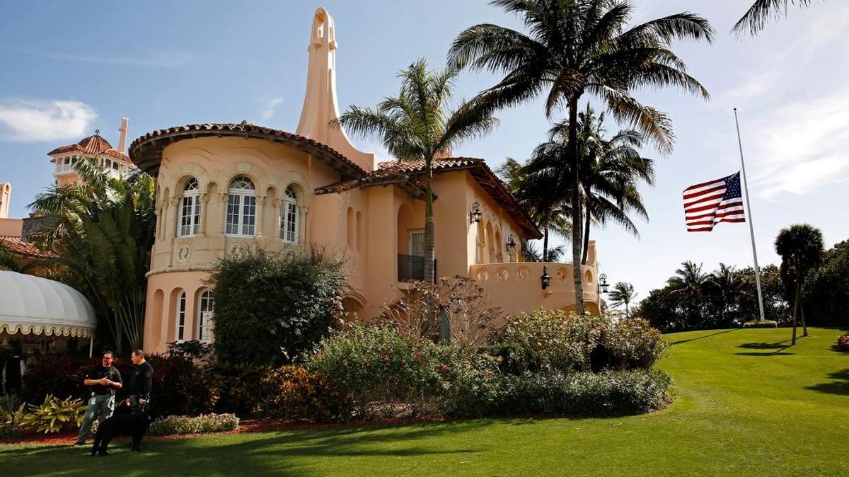 A look at Mar-a-Lago, the Palm Beach estate where Donald Trump likes to spend his downtime. The large flag was at half-staff for the death of Nancy Reagan. Security measure for Trump could keep planes from flying over the estate, which should please the president-elect, who has complained about flight patterns.