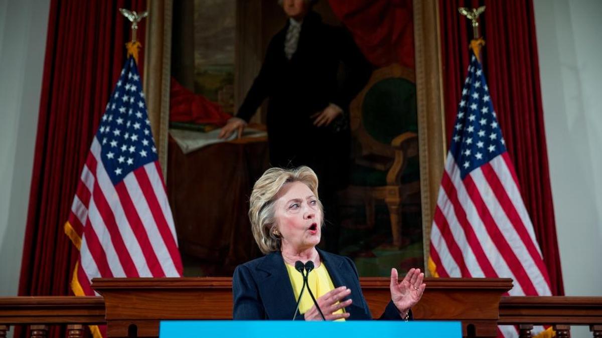 Democratic presidential candidate Hillary Clinton