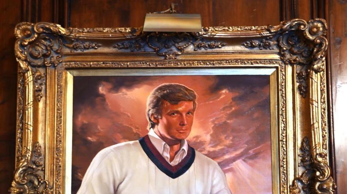 A portrait of Donald Trump hanging in Mar-a-Lago.