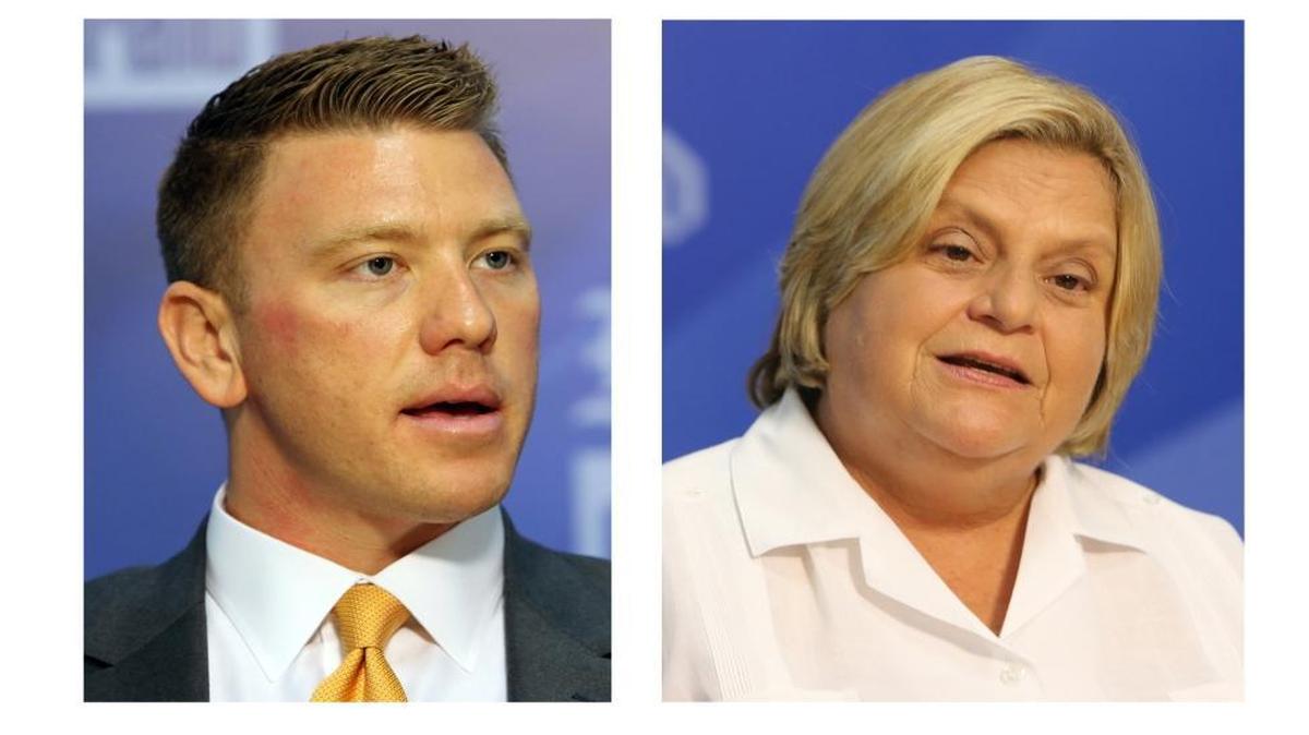 Democrat Scott Fuhrman, left, is challenging Republican Rep. Ileana Ros-Lehtinen, right.