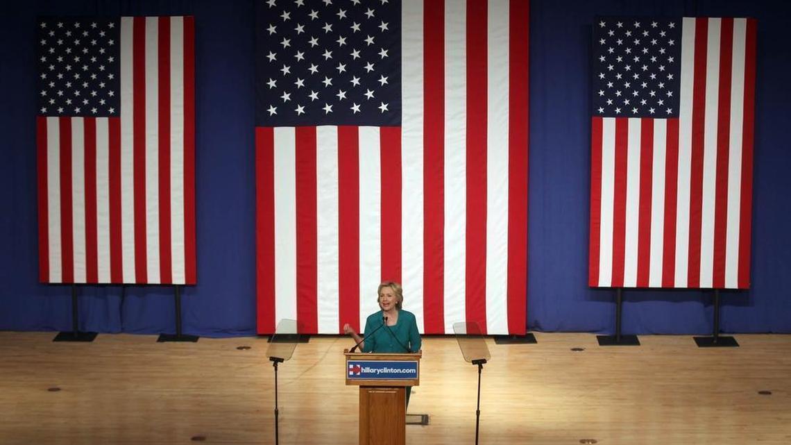 
Hillary Clinton delivers a speech on Cuba policy at Florida International University on Friday, July 31, 2015.
