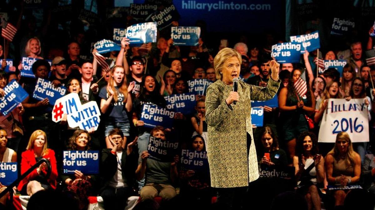 Democratic presidential candidate Hillary Clinton speaks during a campaign event at the Ritz Ybor in Tampa on Thursday.