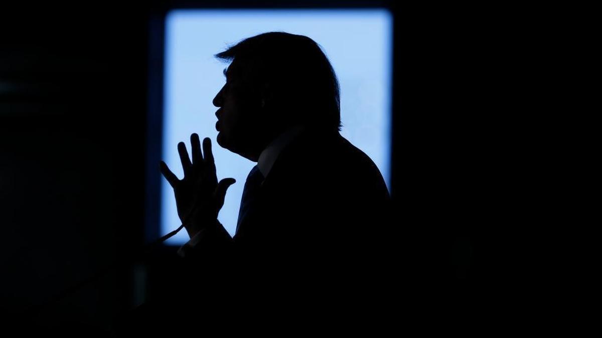 Republican presidential candidate Donald Trump speaks during a campaign rally Saturday in Davenport, Iowa.