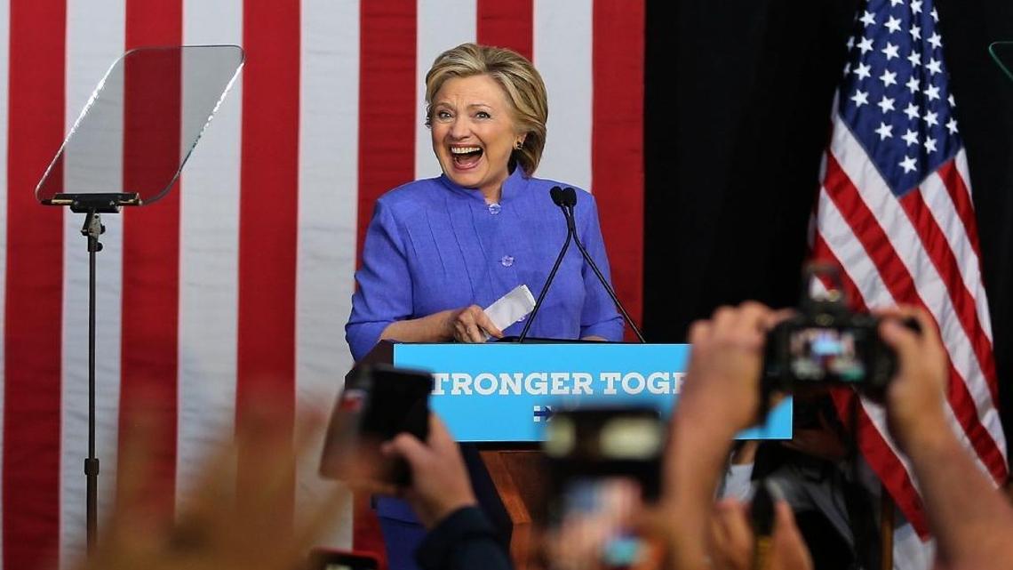Democratic presidential nominee Hillary Clinton holds a rally at The Manor Complex in Wilton Manors, Fla., on Sunday, Oct. 30, 2016.