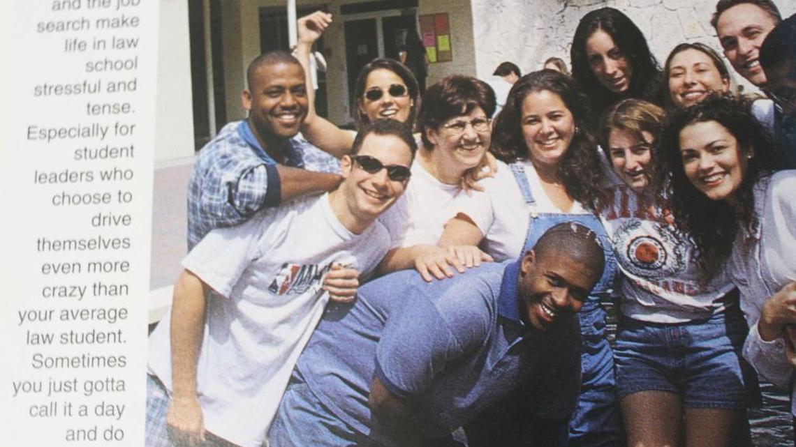 Reince Priebus, left, in sunglasses, as pictured in the second page of the 1998 University of Miami Law School yearbook.
