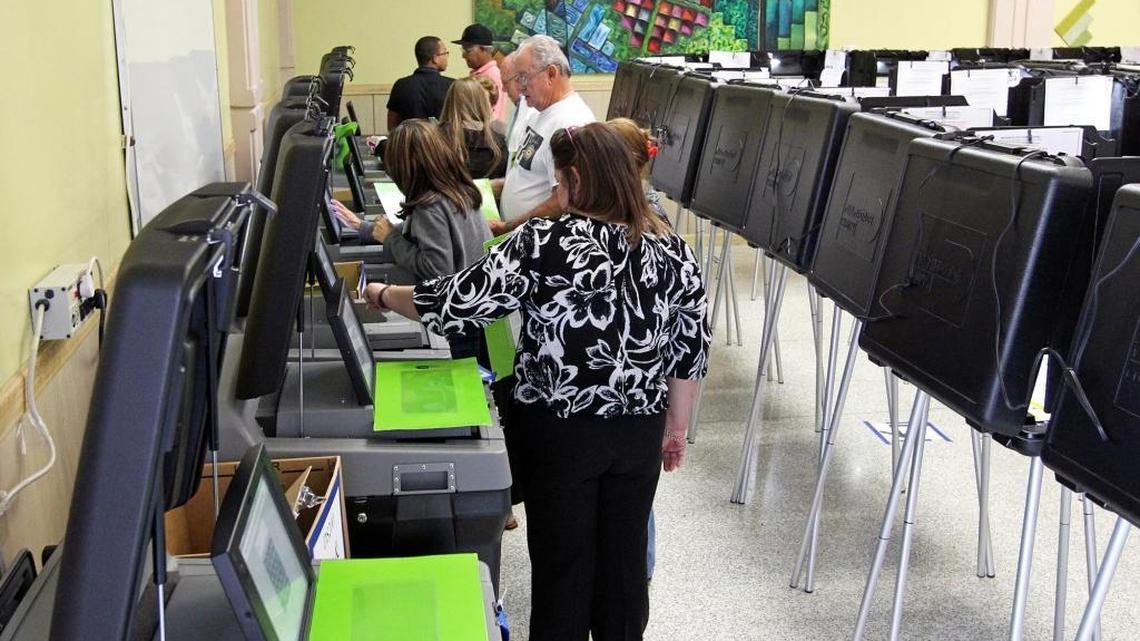 Early voting at John F. Kennedy Library on 49th Street and West 2nd Avenue in Hialeah was light with voters coming in sporadically on Monday, October 24, 2016.
