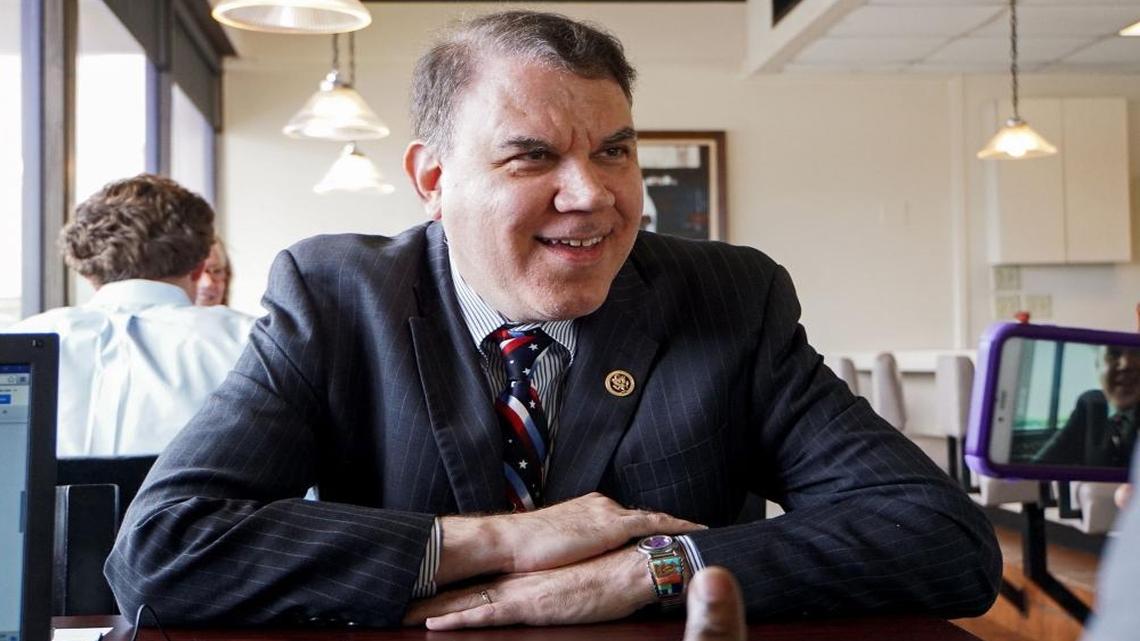 U.S. Senate candidate Alan Grayson speaks to the media during a luncheon at Dontee's restaurant in West Palm Beach on August 3, 2016.