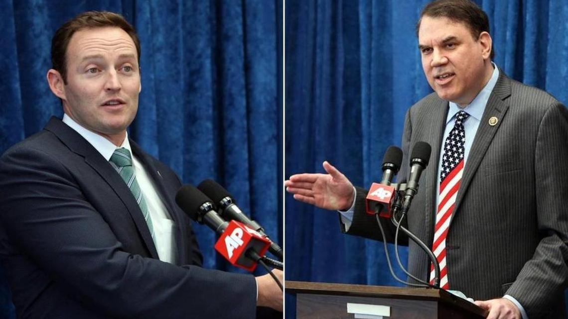 Democratic U.S. Reps. Patrick Murphy, left, and Alan Grayson. Murphy and Grayson are facing off in the Aug. 30, 2016, Democratic primary for a chance to unseat incumbent GOP Sen. Marco Rubio.