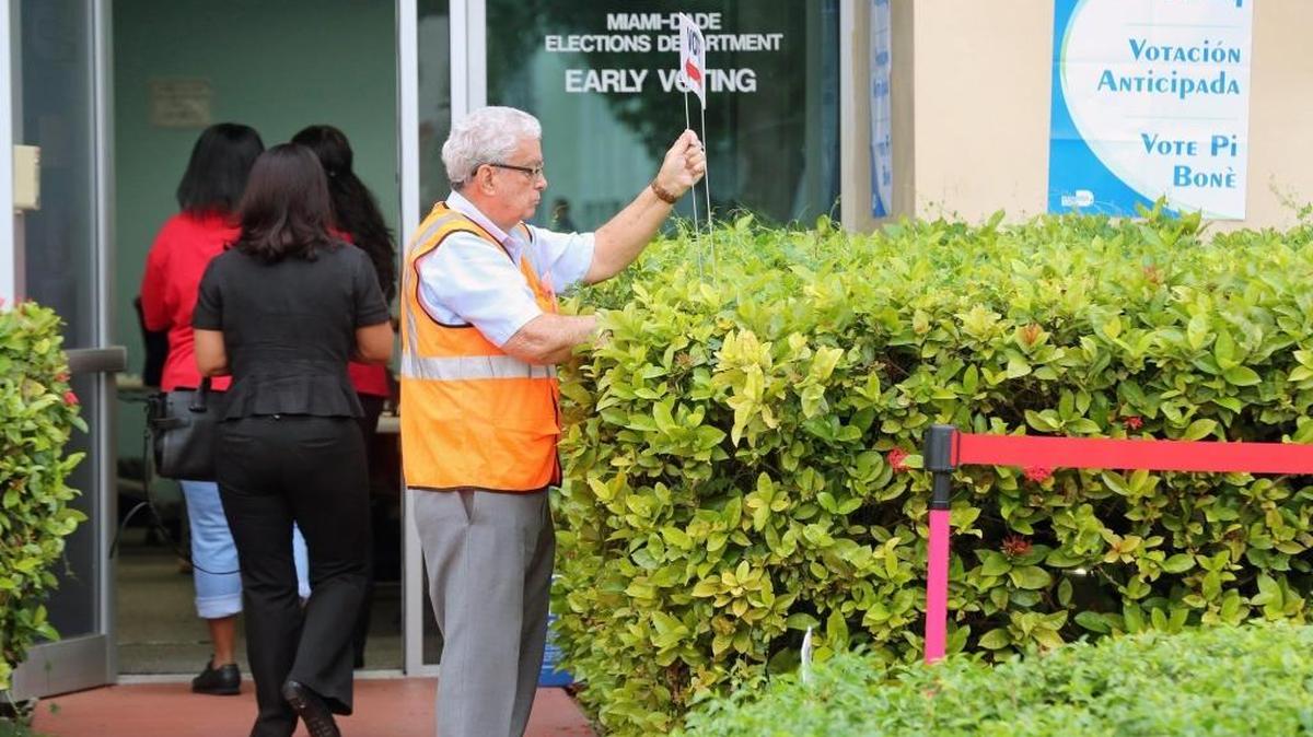 Early voting started on Monday in Florida. This center is in Doral.