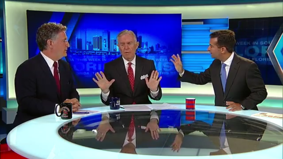 Democrat Joe Garcia (L) and Republican Congressman Carlos Curbelo (R) exchanged barbs during the only televised English-language debate in the race for Congressional District 26, which aired Sunday on WPLG’s This Week in South Florida. Michael Putney moderated.