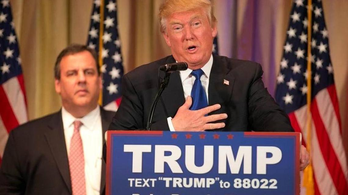 Donald Trump held a press conference with New Jersey Gov. Chris Christie at Mar-A-Lago on Super Tuesday.
