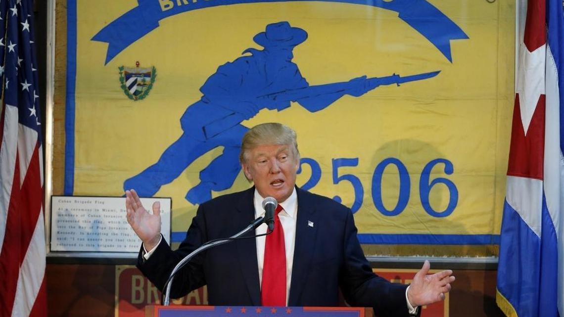 Donald Trump visits Bay of Pigs museum and addresses the Brigade 2506, veterans of the Cuban battle on Tuesday, October 25, 2016.