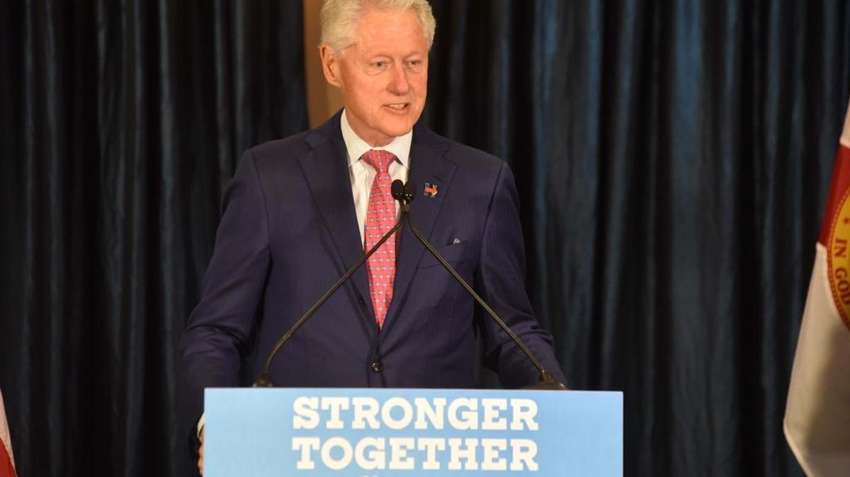 Former President Bill Clinton attended a meeting of faith and community leaders at the Miramar Cultural Center.