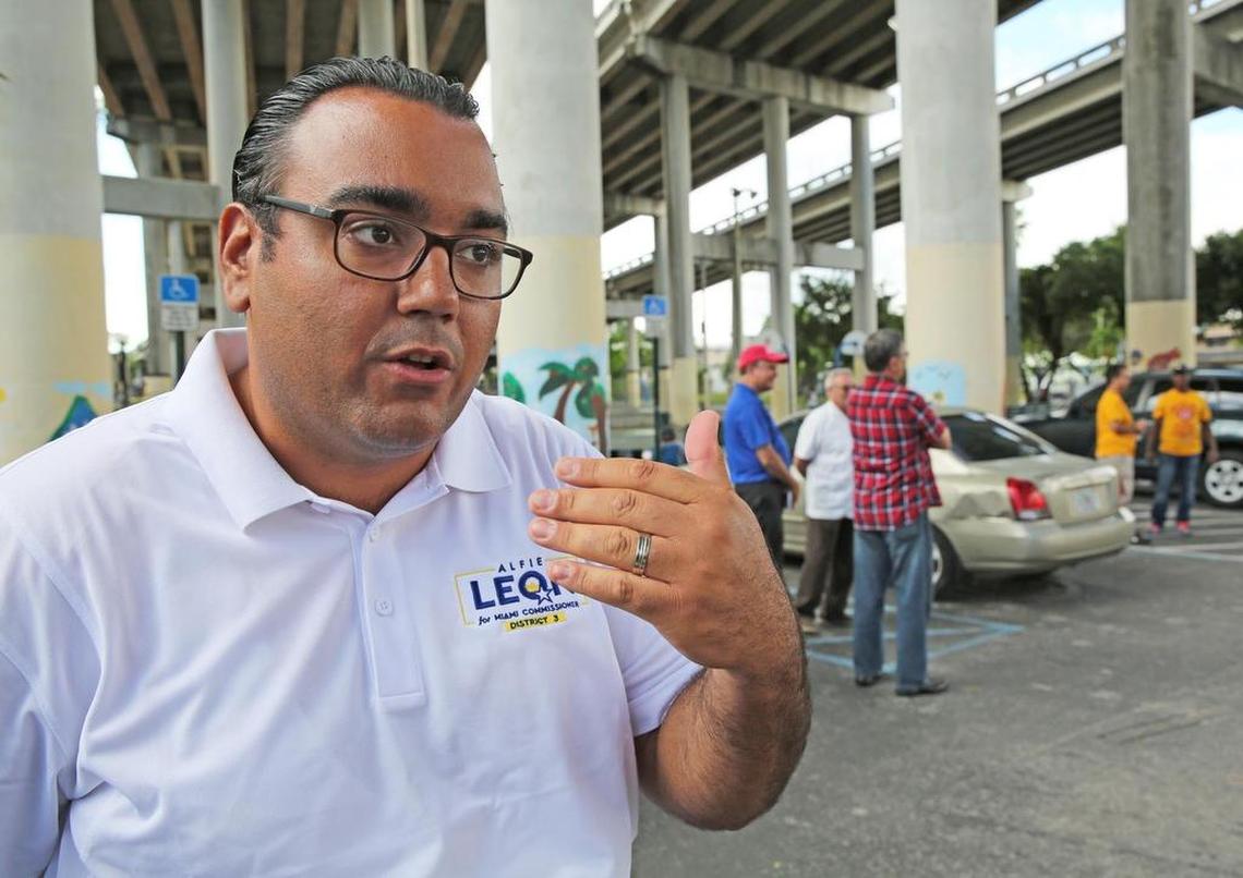 Alfie Leon at Jose Marti Park in Little Havana voting station on Tuesday, Nov. 7, 2017. A recount will determine whether he willbe in a runoff against Joe Carollo.