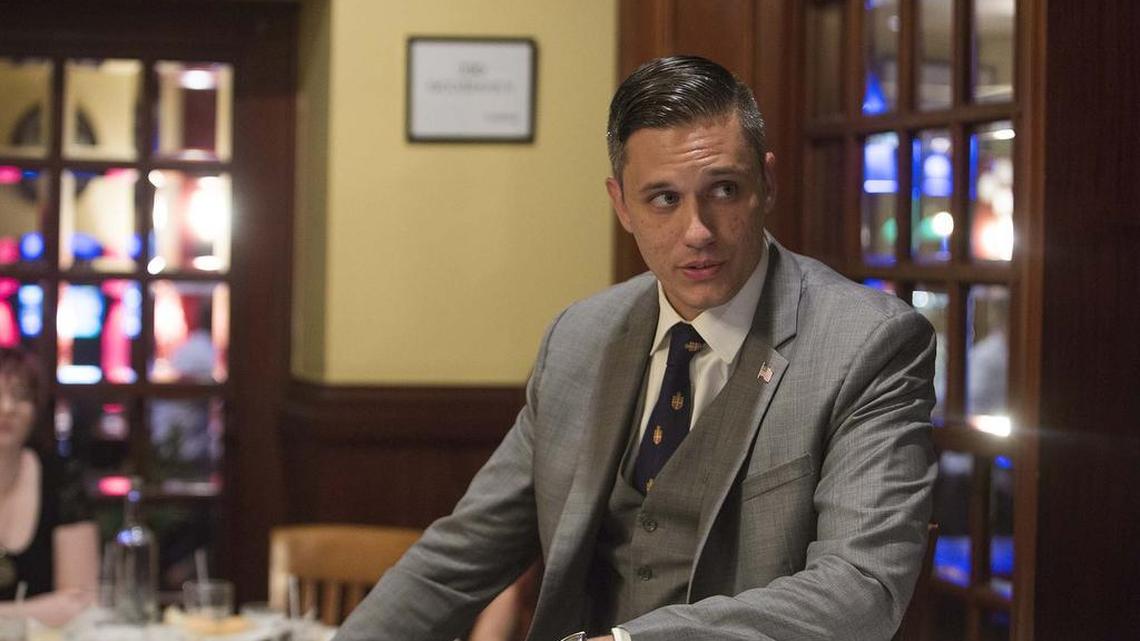 Libertarian U.S. Senate candidate Augustus Sol Invictus talks during a Libertarian Party meeting Tuesday night Coral Gables.