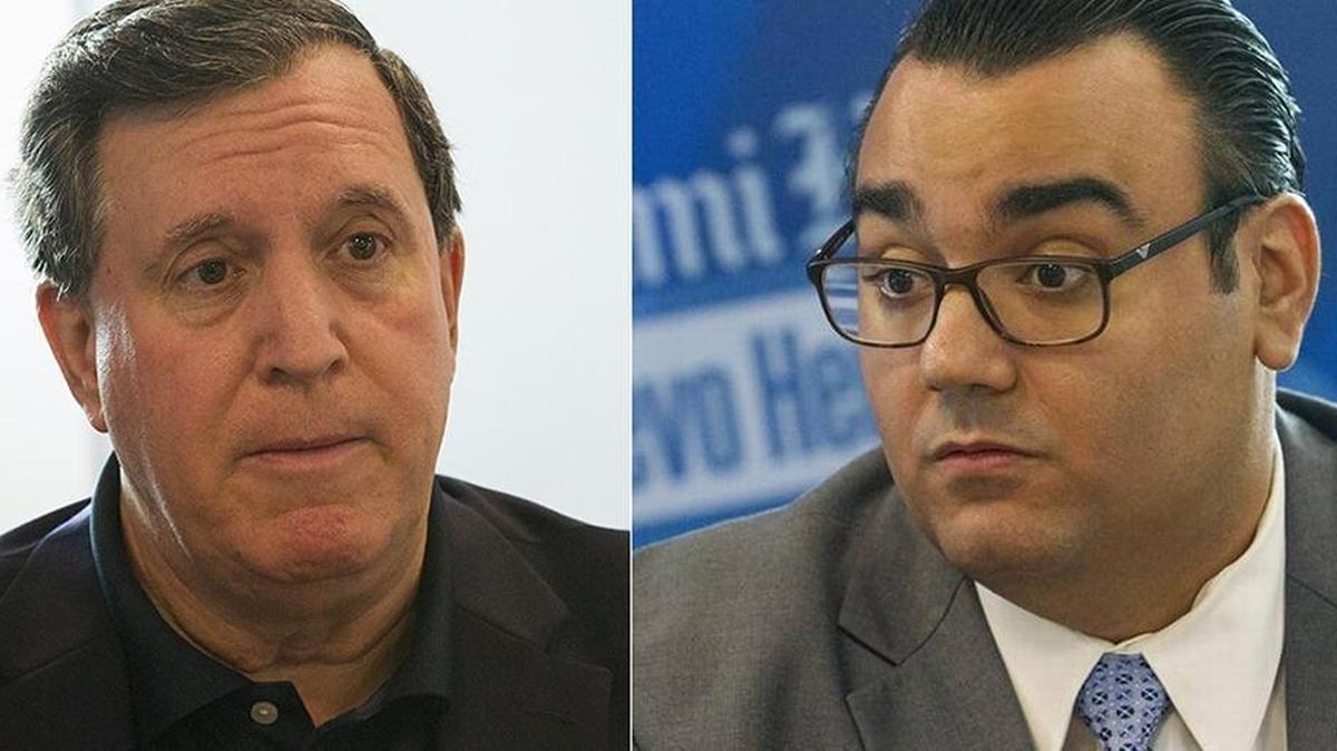 Miami City Commission candidates Joe Carollo, left, and Alfonso “Alfie” Leon.