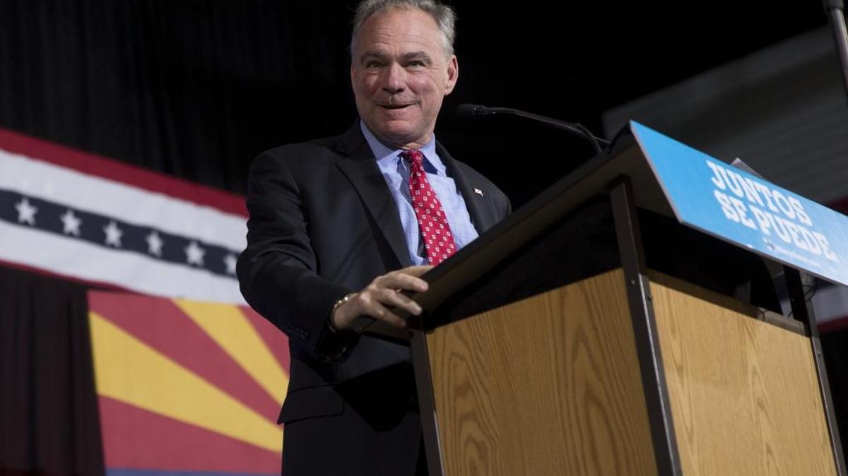 Tim Kaine, 2016 Democratic vice presidential nominee, speaks during an event conducted entirely in Spanish, a first for an organized presidential campaign event, in Phoenix, Arizona, U.S., on Thursday, Nov. 3, 2016.