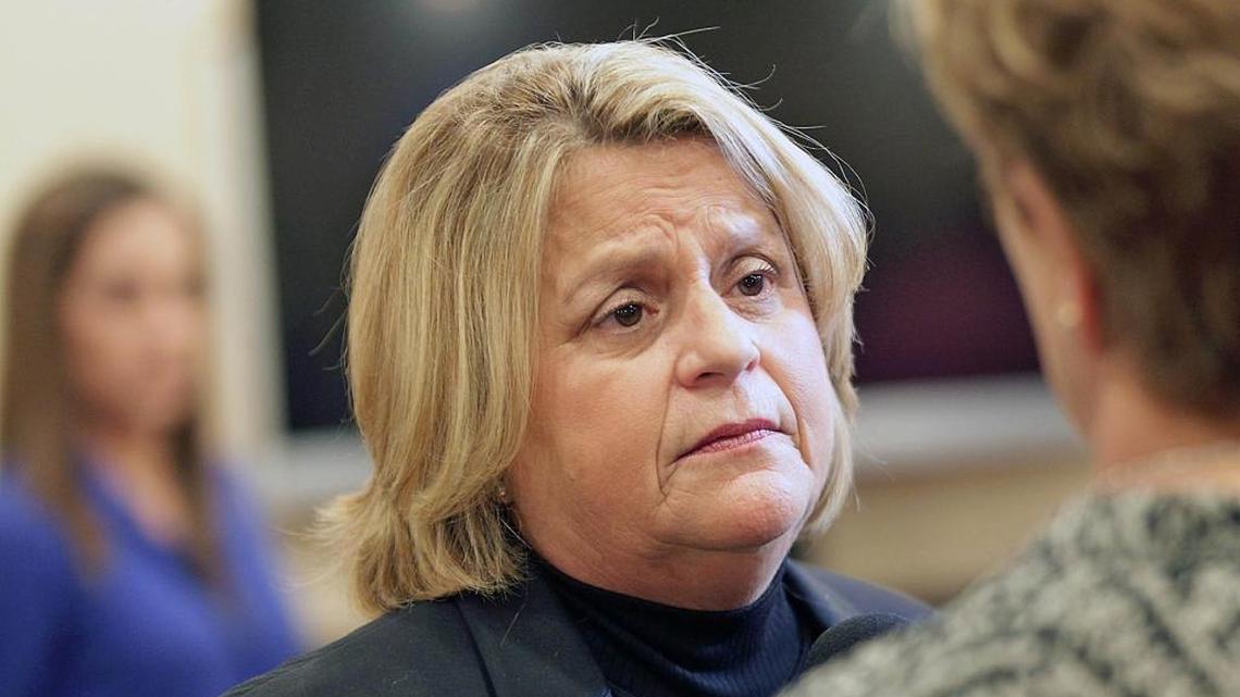 Congresswoman Ileana Ros-Lehtinen speaks to the media after the press conference by the relatives of four Brothers to the Rescue fliers that were shot down by Cuban military planes.