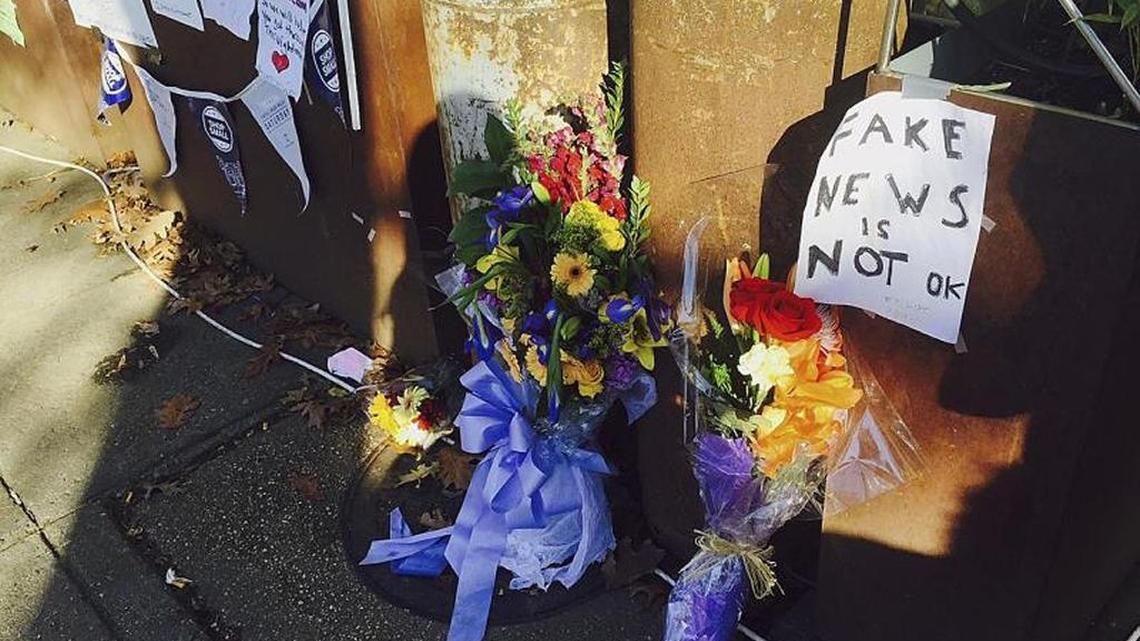 Well-wishers left flowers and notes outside Comet Ping Pong, the pizza restaurant in Washington that was the target of fake news stories linking it to a child sex trafficking ring.