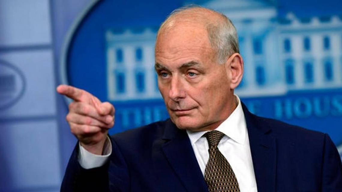 In this Oct. 12, 2017, file photo, White House Chief of Staff John Kelly calls on a reporter during the daily briefing at the White House in Washington. Kelly told Fox News host Laura Ingraham in an interview that aired Oct. 30, 2017, that Confederate General Robert E. Lee was “an honorable man” and applying current thinking on social issues to figures in history is “very, very dangerous.”
