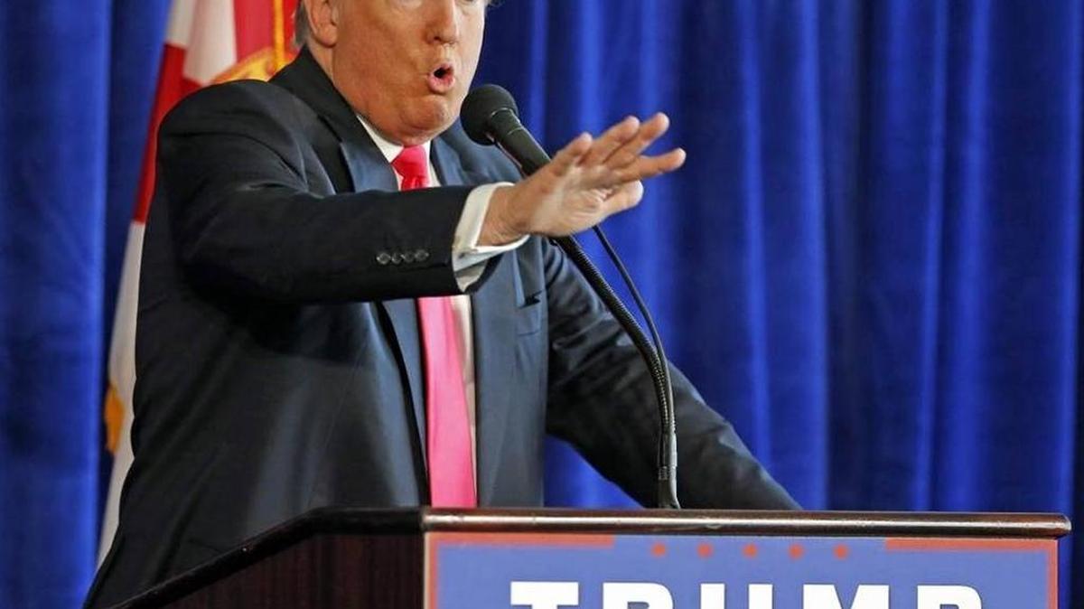Donald Trump at a press conference at Trump National Doral in July 2016.