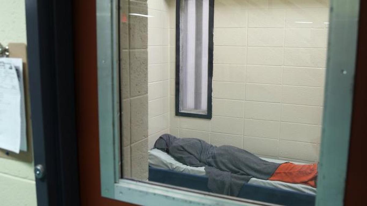 An inmate in their cell at the floor for mentally ill inmates at Miami-Dade’s TGK facility, Jan. 15, 2015. Each inmate is checked every 15 minutes to monitor their condition.