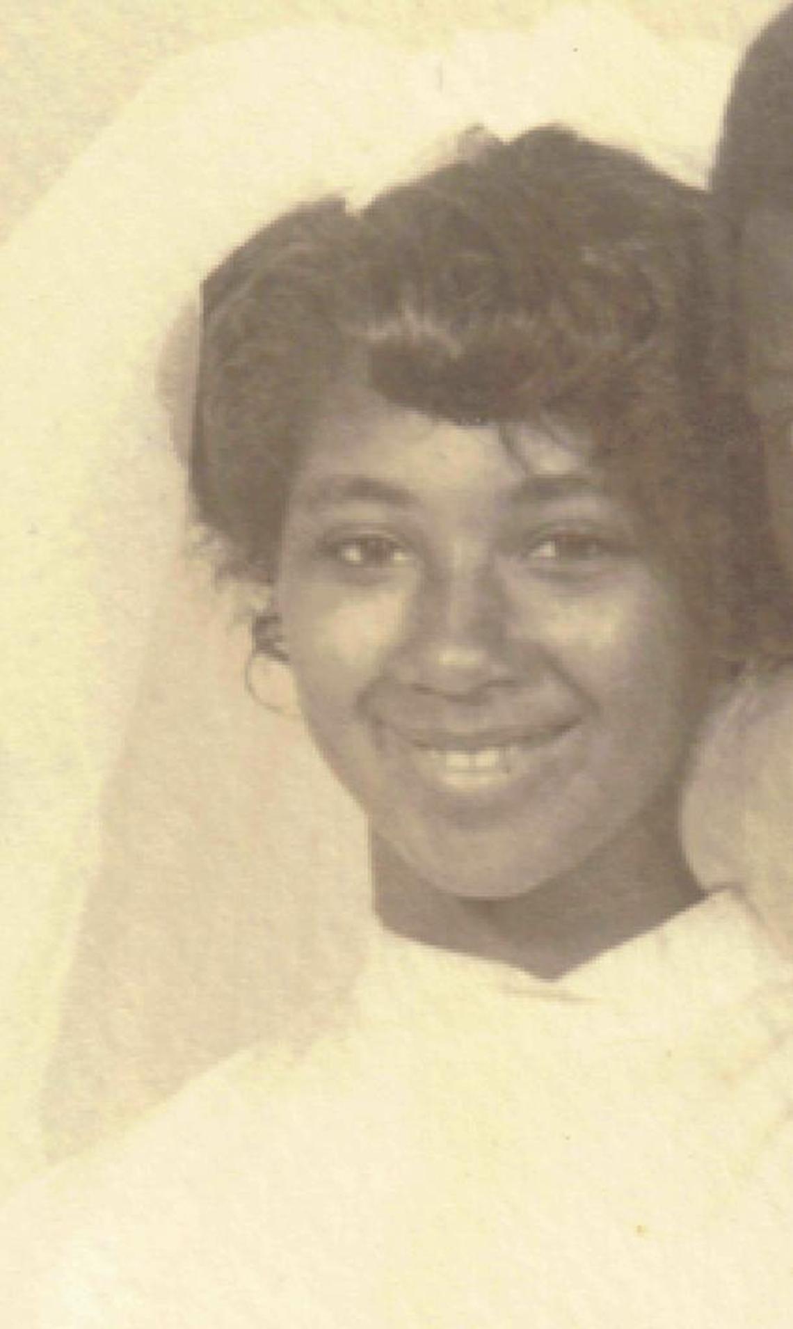 Sherry Johnson, then age 11, as a bride.