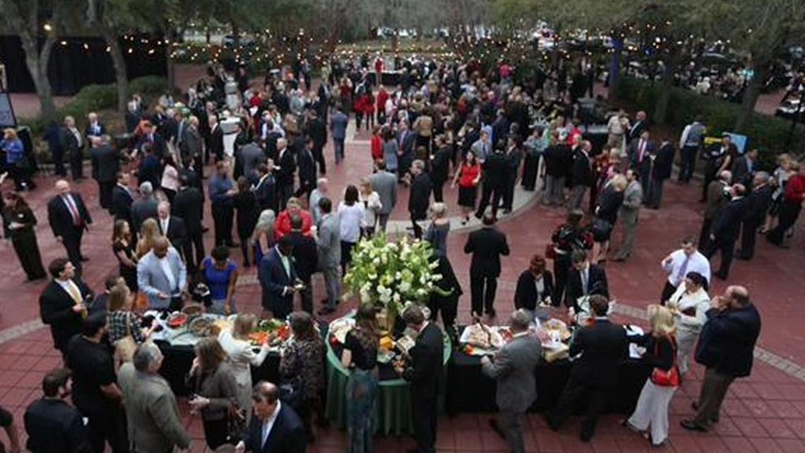 Lobbyists and legislators gather at the annual Associated Industries of Florida annual cocktail party and reception on the eve of the legislative session every year. This was in 2015.