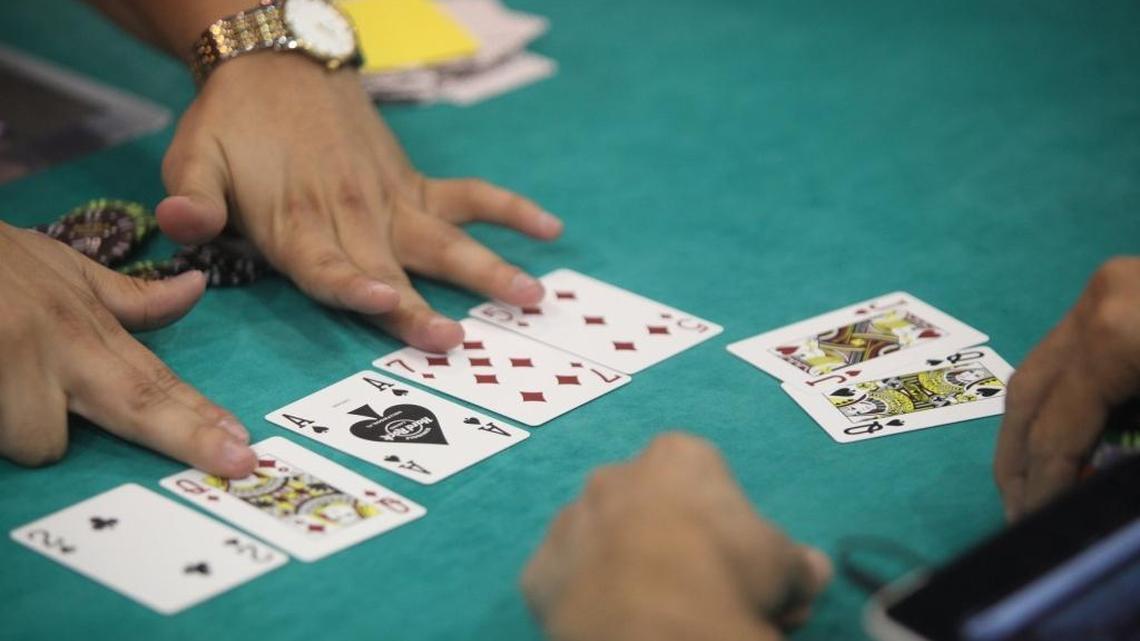 A poker hand is seen at the World Poker Tour at the Seminole Hard Rock Hotel and Casino in Hollywood in 2012. Florida and the Seminole Tribe are looking for ways to create a new gambling deal.