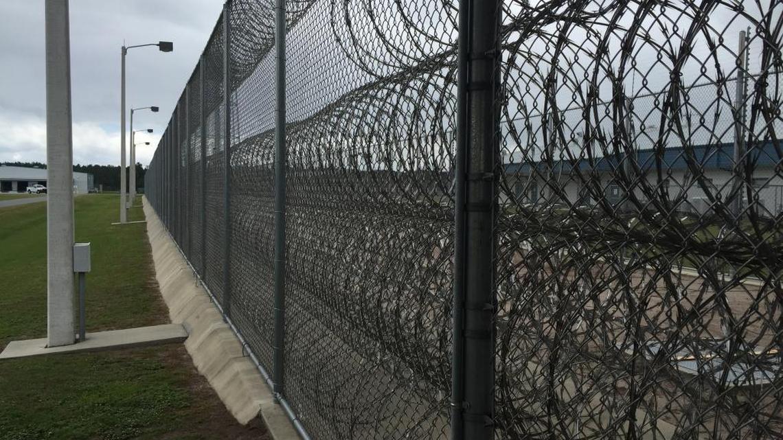 Perimeter fence at Suwannee Correctional Institution in North Florida.