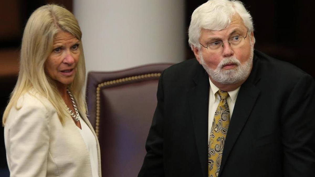 Sen. Jack Latvala, R-Clearwater, right, and Sen. Debbie Mayfield, R-Vero Beach.