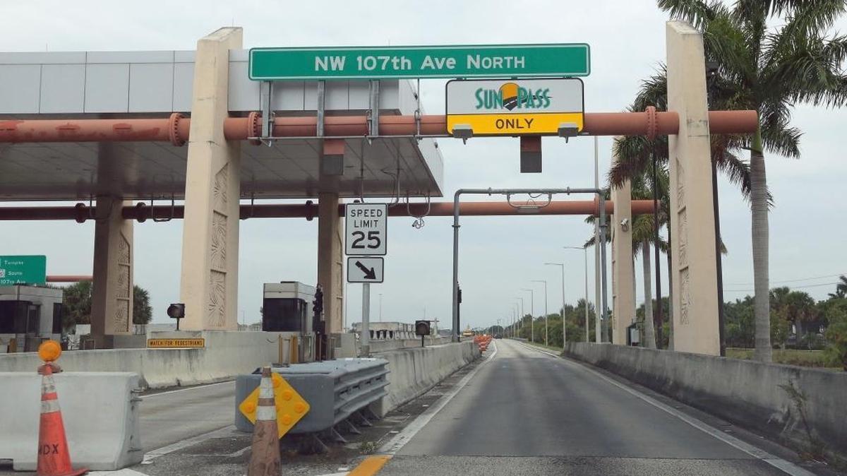 The MDX SunPass toll location on State Road 836 extension westbound near 107th Avenue on Thursday April 29, 2015