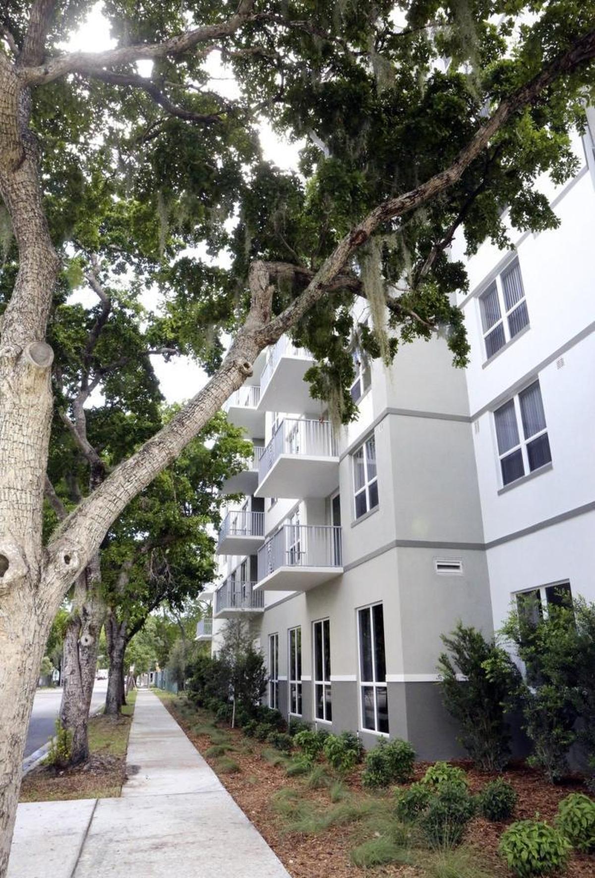 Each of the 84 units has a balcony at Courtside Family Apartments, an affordable housing complex in Miami’s historic Overtown community. Its grand opening was Friday, Sept. 23, 2016. The project was a joint venture between Housing Trust Group and Alonzo Mourning, director of AM Affordable Housing, Inc.