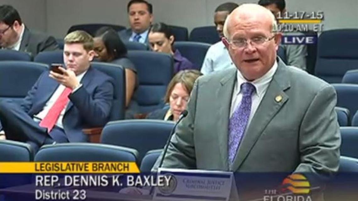 Rep. Dennis Baxley, R-Ocala, addresses the House Criminal Justice Subcommittee on Tuesday about his bill proposing changes to Florida’s “Stand Your Ground” law.
