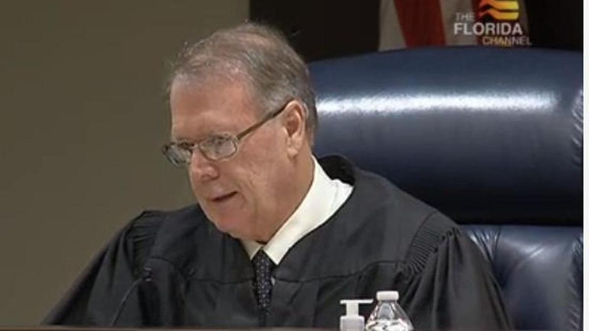 Leon County Circuit Court Judge George Reynolds at a hearing Friday in his courtroom in Tallahassee.