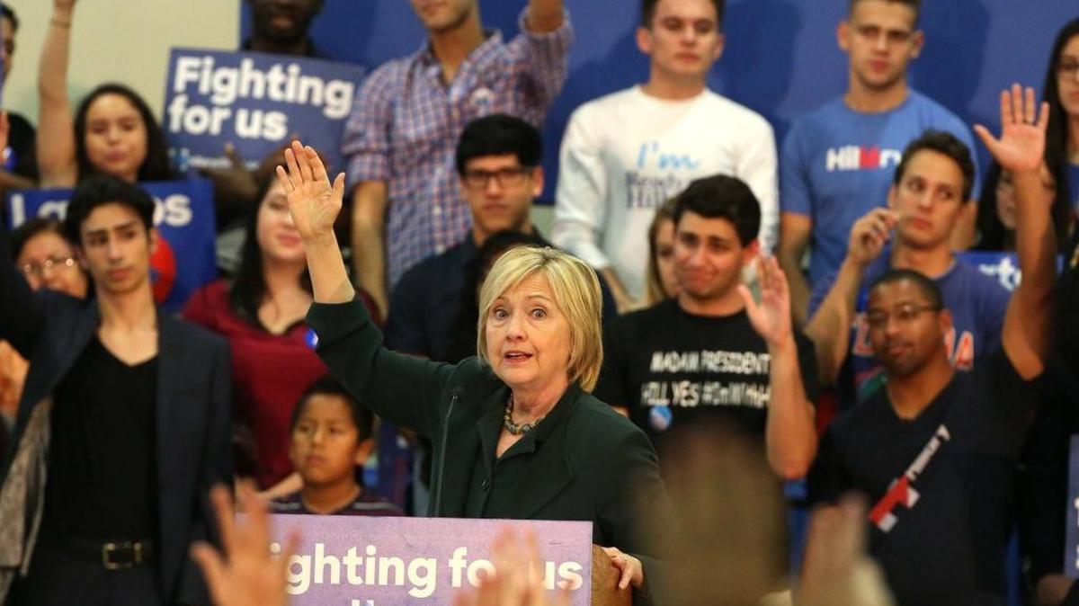 Democratic presidential candidate Hillary Clinton talks at a campaign rally at the Meadow Woods Recreation Center in Orlando on Wednesday. Clinton has a network of supporters in Florida built up over decades.