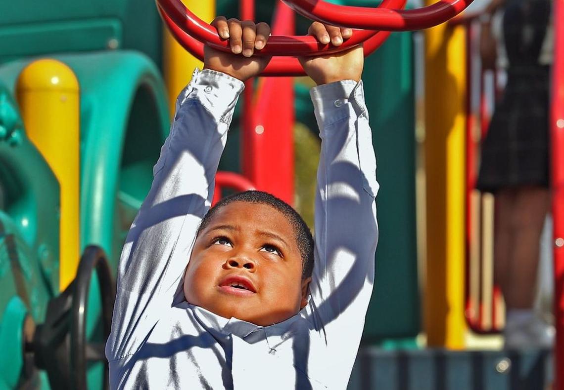 Omari Accius 6, enjoys recess at Citrus Grove Elementary School on Thursday, February 9, 2017. Florida lawmakers are again considering a statewide mandate for daily recess in public elementary schools.