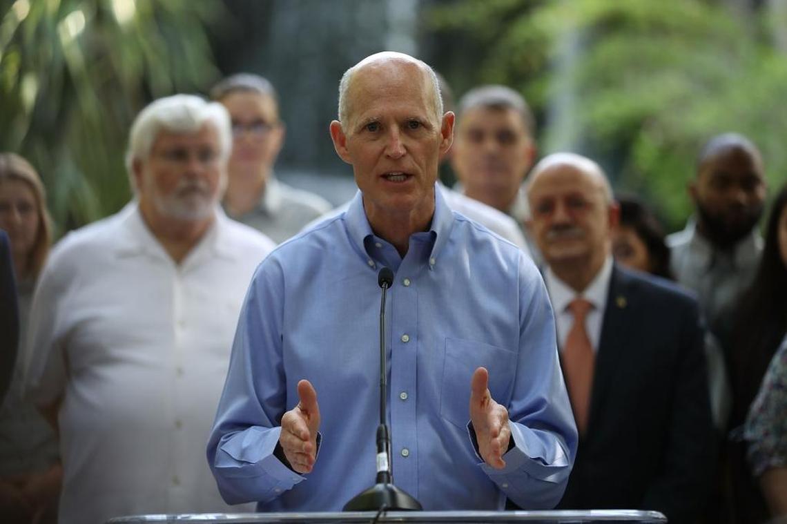 Florida Gov. Rick Scott promoted tourism at Jungle Island in Miami on May 15, 2017. He also lobbied for the Legislature to keep funding Visit Florida, the state’s tourism marketing arm.