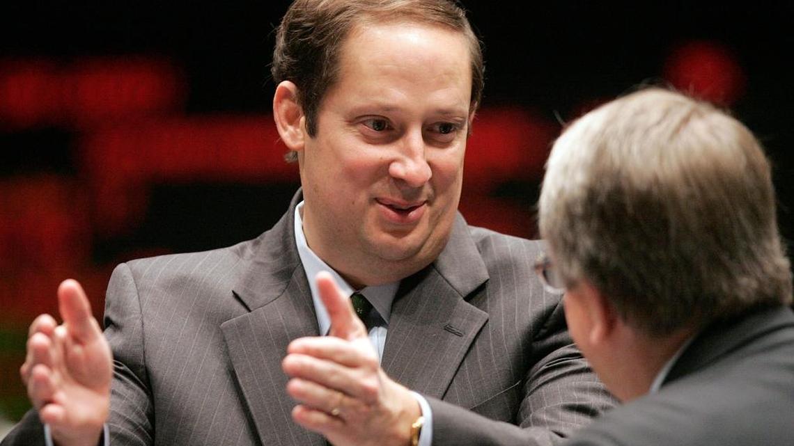 In this March 9, 2012 file photo, Sen. Joe Negron, R-Stuart, left, confers with Sen. Don Gaetz, R-Niceville during a legislative session in Tallahassee.