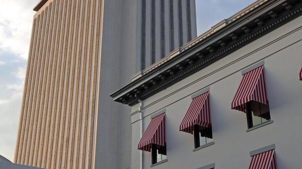 View of the new Florida Capitol from the old one in Tallahassee, Oct. 12, 2015.