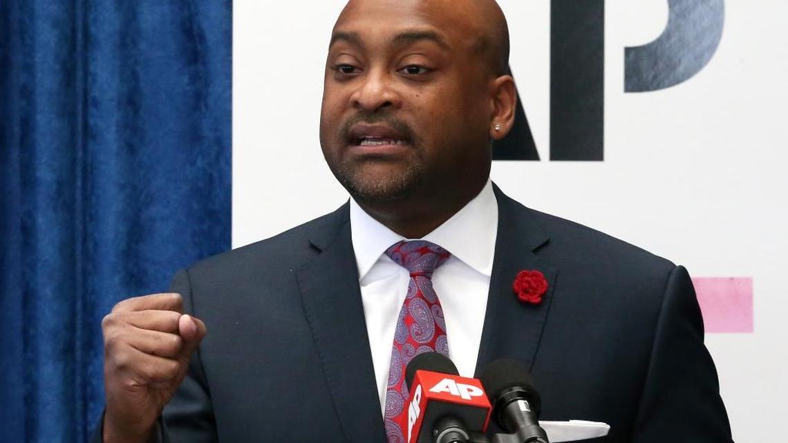 Florida Senate Minority Leader Oscar Braynon, D-Miami Gardens, speaks about Democrats’ objectives during a pre-legislative news conference, Tuesday, Jan. 31, 2017, in Tallahassee, Fla.