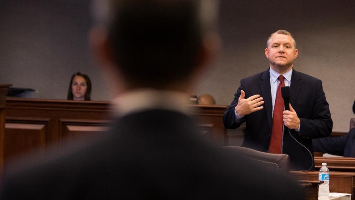 Sen. Rob Bradley, R-Orange Park, right, answers questions on medical marijuana on the Senate floor during a special session of the legislature Thursday June 8, 2017 at the Capitol in Tallahassee.