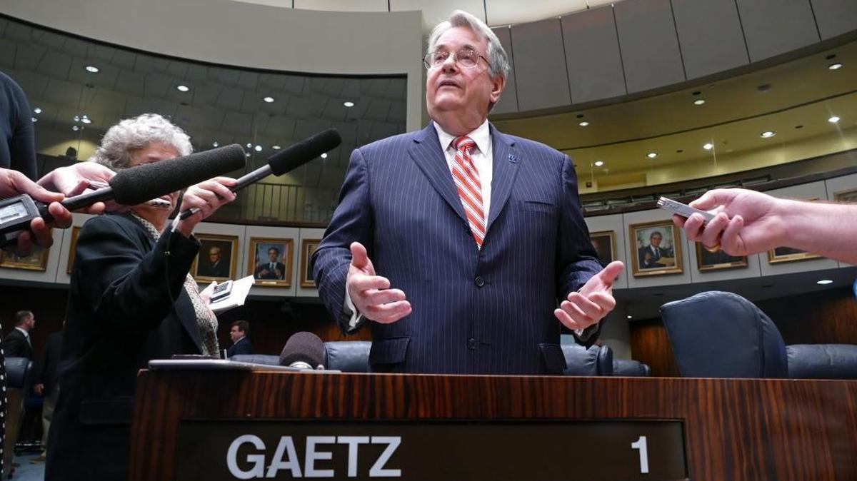 Former state Sen. Don Gaetz, R- Niceville, on the floor of the Florida Senate in 2016.