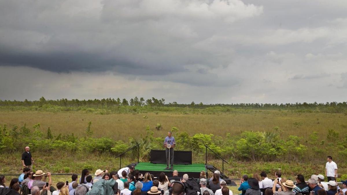 President Obama visits Everglades National Park on Earth Day on Wednesday, April 22, 2015.