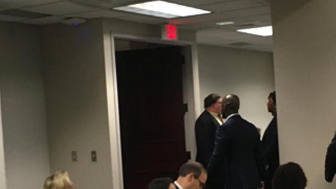 State Rep. Kionne McGhee walks out of a Florida House Children, Families and Seniors Subcommittee on Thursday in Democrats’ protest of Mark Krikorian, a presenter they called ‘racist.’