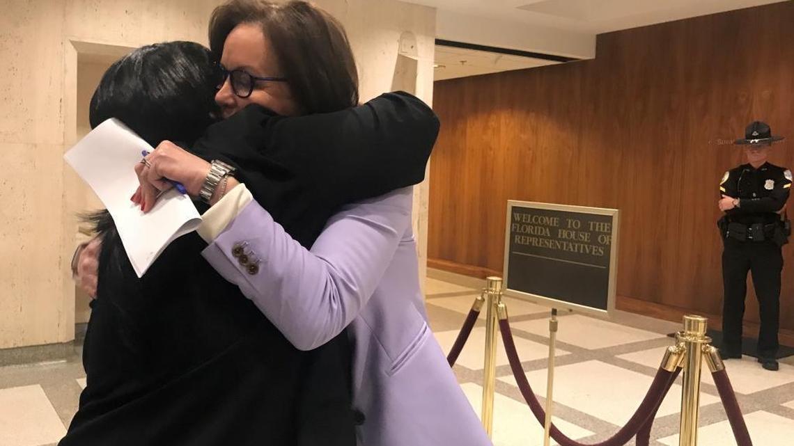 After she watched the House vote to send the legislation to the governor, advocate Sherry Johnson fiercely hugged bill sponsor Sen. Lizbeth Benacquisto, R-Fort Myers, outside the chamber doors.