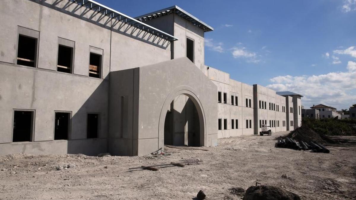 Exterior of the Downtown Doral Charter Elementary School, Feb. 12, 2015, while under construction.