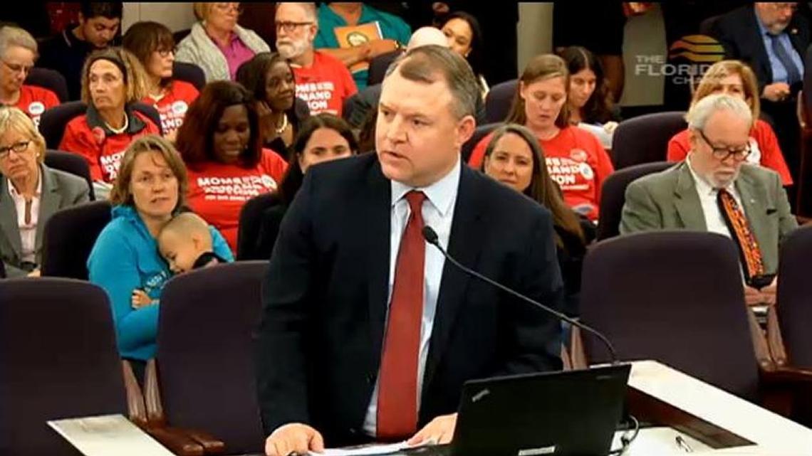 State Sen. Rob Bradley, R-Fleming Island, addresses the Senate Judiciary Committee on Jan. 24, 2017 about his renewed proposal to change Florida’s Stand Your Ground law so that defendants would no longer be required to prove why they deserve immunity from prosecution. Instead, prosecutors would have to prove “beyond a reasonable doubt” before trial why defendants cannot claim immunity.
