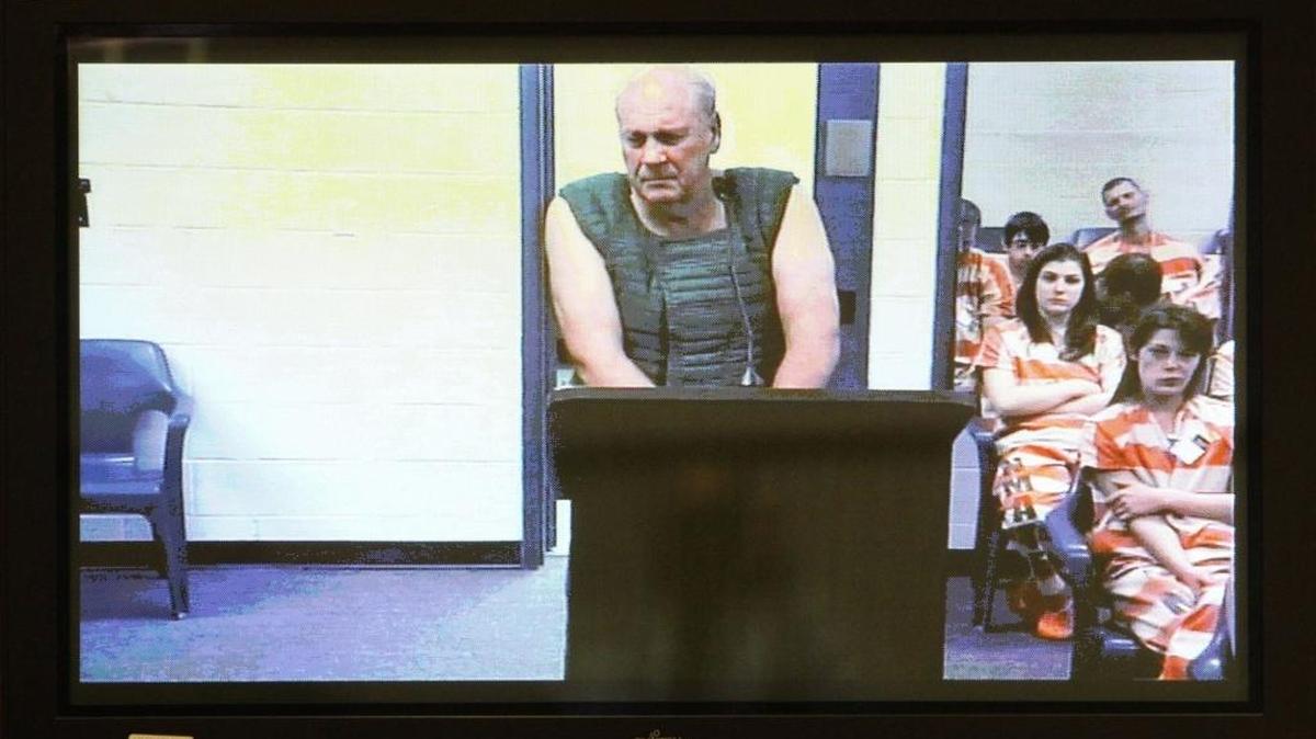 Curtis Reeves appears via video conference before Circuit Judge Lynn Tepper in Wesley Chapel, on Tuesday, Jan. 14, 2014. Tepper ordered Reeves, 71, held without bond on a charge of second-degree murder in the death of 43-year-old Chad Oulson on Monday. An argument over texting in a movie theater ended with Reeves, a retired police captain fatally shooting Oulson, authorities said.