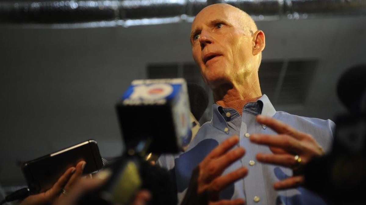 Florida Gov. Rick Scott visited Wynwood businesses and addressed what local, state and federal authorities were doing to combat the spread of Zika, on Thursday, Aug. 4, 2016.
